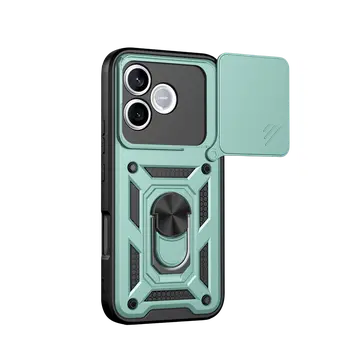 Huawei Honor 600 Lite Pars Lens Yüzüklü Silikon - Yeşil