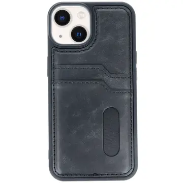 İphone 15 Sara Kartvizitli Deri Kılıf - Siyah