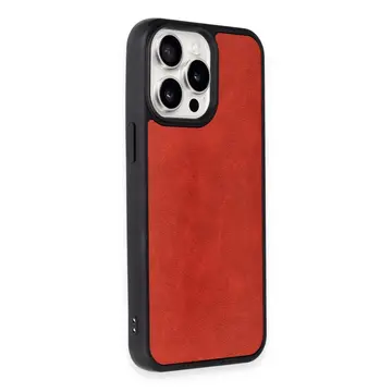 İphone 15 Pro Kılıf Aras Deri Kapak - Kırmızı