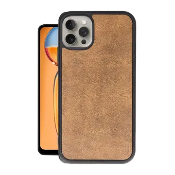 İphone 15 Pro Kılıf Aras Deri Kapak - Taba