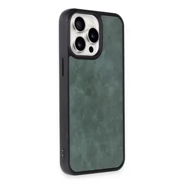 İphone 15 Pro Max Kılıf Aras Deri Kapak - Koyu Yeşil