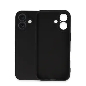 İphone 16 Plus Kılıf Nano İçi Kadife Silikon - Siyah