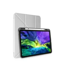 İpad Pro 11 (2024) Kılıf Kalemlikli Mars Tablet Kılıfı - Gri