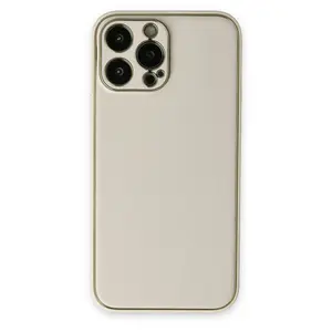 İphone 13 Pro Kılıf Coco Deri Silikon Kapak - Beyaz