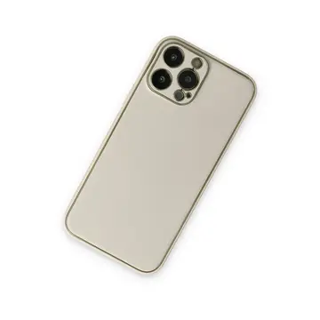 İphone 13 Pro Kılıf Coco Deri Silikon Kapak - Beyaz