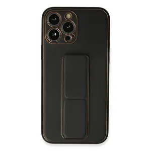İphone 13 Pro Kılıf Coco Deri Standlı Kapak - Siyah