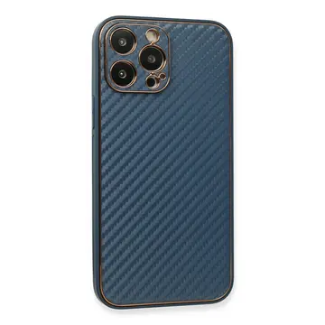 İphone 13 Pro Max Kılıf Coco Karbon Silikon - Mavi