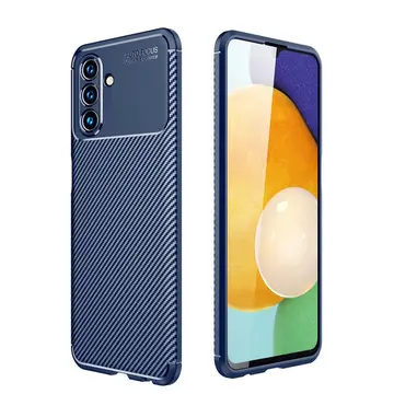 Samsung Galaxy A56 Kılıf Auto Focus Karbon Kapak - Lacivert