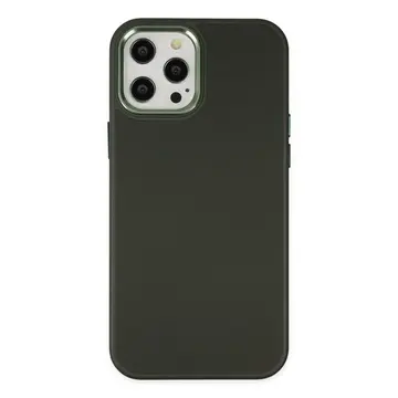 İphone 12 Pro Max Kılıf Asya Deri Silikon - Koyu Yeşil