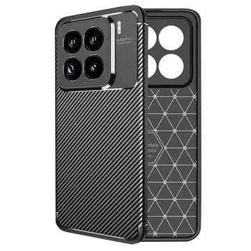 Xiaomi Mi 15 Pro Kılıf Auto Focus Karbon Kapak - Siyah