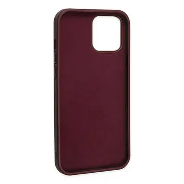 İphone 12 Pro Max Kılıf Asya Deri Silikon - Mürdüm