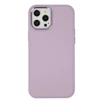İphone 12 Pro Max Kılıf Asya Deri Silikon - Lila