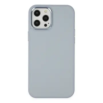 İphone 12 Pro Max Kılıf Asya Deri Silikon - Sierra Blue