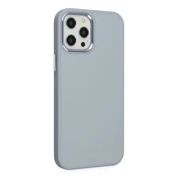 İphone 12 Pro Max Kılıf Asya Deri Silikon - Sierra Blue
