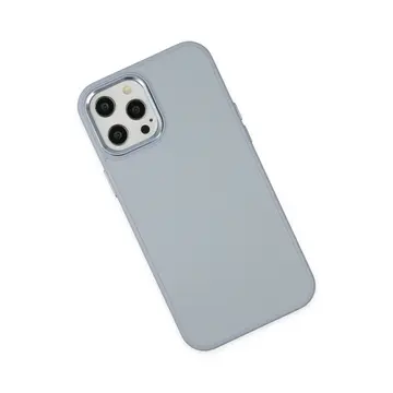 İphone 12 Pro Max Kılıf Asya Deri Silikon - Sierra Blue