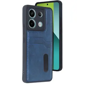 Xiaomi Redmi Note 13 Pro 4g Kılıf Sara Kartvizitli Deri Kılıf - Lacivert