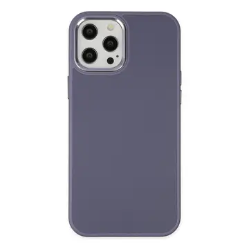 İphone 12 Pro Max Kılıf Asya Deri Silikon - Mor