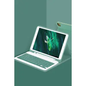 İpad Pro 11 (2022) Kılıf Kc01 Smart Klavyeli Tablet Kılıfı - Koyu Yeşil