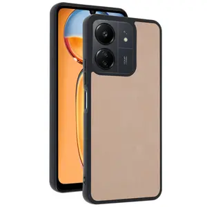 Xiaomi Redmi 13c Kılıf Aras Deri Kapak - Pudra