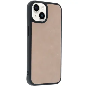 İphone 14 Kılıf Aras Deri Kapak - Pudra