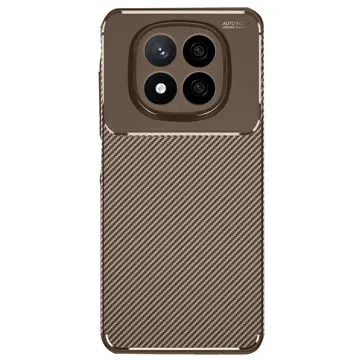 Xiaomi Redmi Note 14 Pro 4g Kılıf Auto Focus Karbon Kapak - Kahverengi