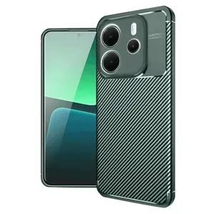 Xiaomi Redmi Note 14 4g Kılıf Auto Focus Karbon Kapak - Koyu Yeşil