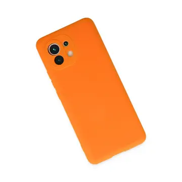 Xiaomi Mi 11 Kılıf Nano İçi Kadife Silikon - Turuncu