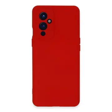 One Plus 9 Kılıf Nano İçi Kadife Silikon - Kırmızı
