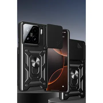 Xiaomi Mi 15 Pro Kılıf Pars Lens Yüzüklü Silikon - Kırmızı