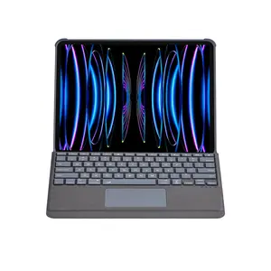 T5509d İpad Pro 12.9 (2022) Kılıf Palermo Ledli Klavyeli Standlı Tablet Kılıfı - Siyah