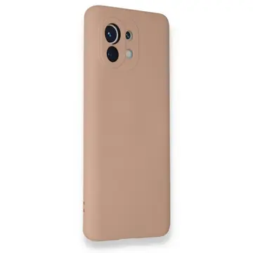Xiaomi Mi 11 Kılıf Nano İçi Kadife Silikon - Pudra