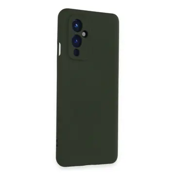 One Plus 9 Kılıf Nano İçi Kadife Silikon - Koyu Yeşil