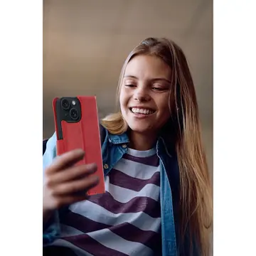 İphone 15 Trend S Plus Kapaklı Kılıf - Kırmızı