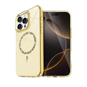 İphone 14 Pro Max Live Diamond Magsafe Kapak - Sarı