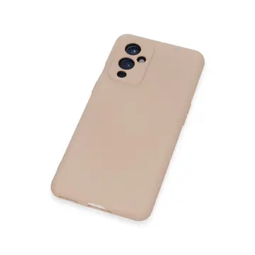 One Plus 9 Kılıf Nano İçi Kadife Silikon - Pudra