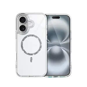 İphone 16 Plus Live Diamond Magsafe Kapak - Şeffaf