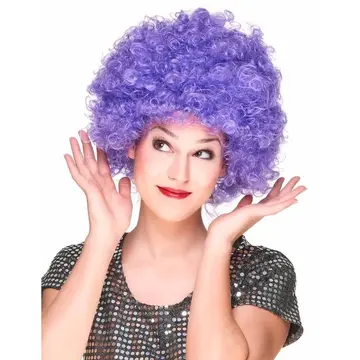 Siyah Renk Kıvırcık Afro Bonus Peruk Parti Peruğu