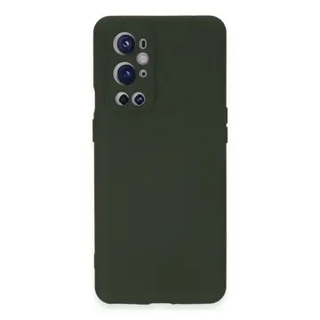 One Plus 9 Pro Kılıf Nano İçi Kadife Silikon - Koyu Yeşil