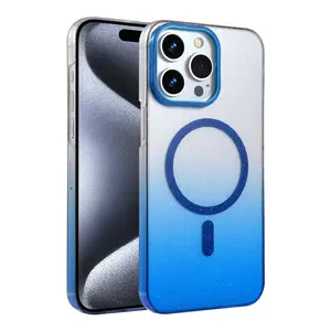 İphone 15 Pro Max Glossy Magsafe Kapak - Mavi