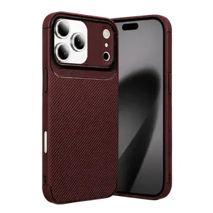 İphone 17 Pro Max Auto Focus Karbon Kapak - Bordo