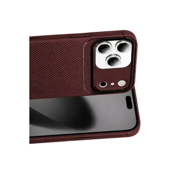 İphone 17 Pro Max Auto Focus Karbon Kapak - Bordo