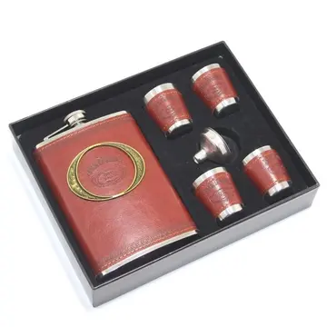 Matara 4 Shot Bardaklı Derili 9 Oz ( 266 Ml )