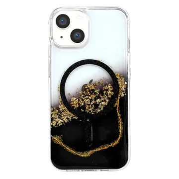 Onegif  İphone 14 Lotus Simli Magsafe Kapak - Siyah