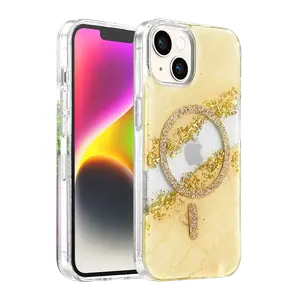 Onegif  İphone 15 Lotus Simli Magsafe Kapak - Gümüş