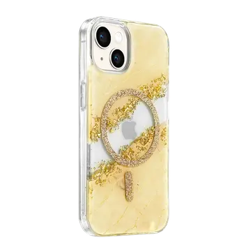 Onegif  İphone 15 Lotus Simli Magsafe Kapak - Gümüş