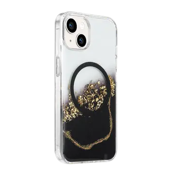 Onegif  İphone 15 Lotus Simli Magsafe Kapak - Siyah