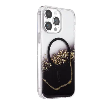 Onegif  İphone 15 Pro Max Lotus Simli Magsafe Kapak - Siyah