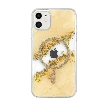 Onegif  İphone 11 Lotus Simli Magsafe Kapak - Gümüş