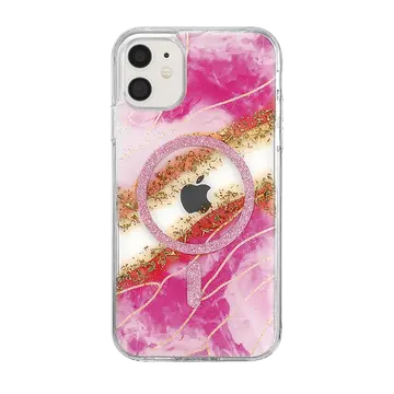 Onegif  İphone 11 Lotus Simli Magsafe Kapak - Pembe
