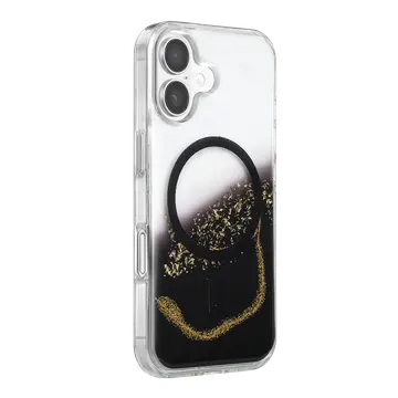 Onegif  İphone 16 Lotus Simli Magsafe Kapak - Siyah